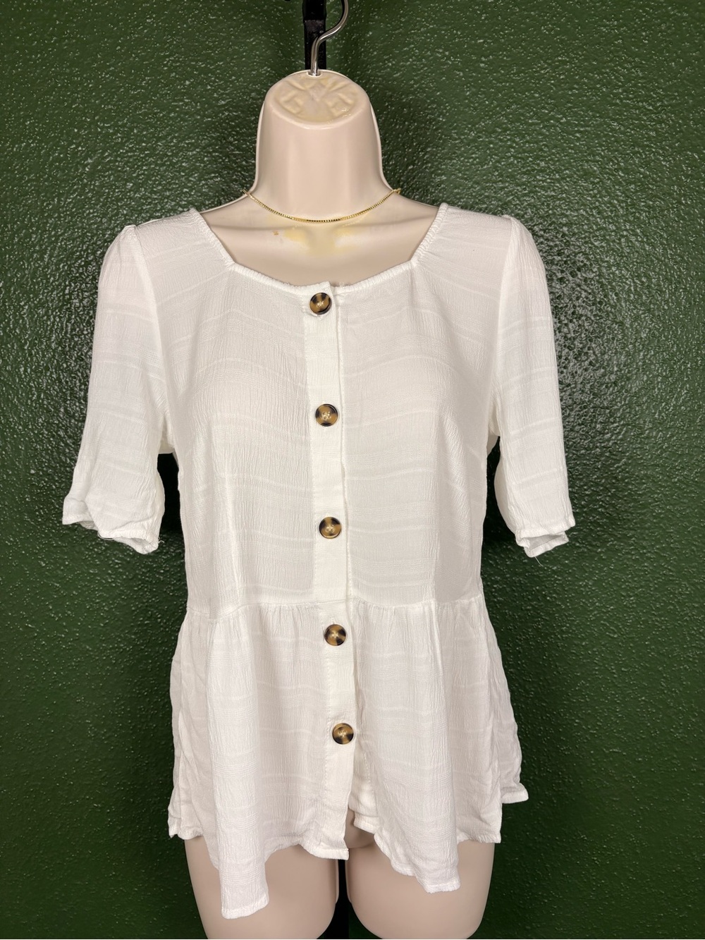 Vero Moda white soft peplum design size medium